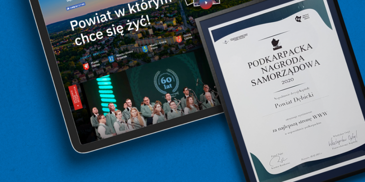 Wyróżnienie `Najlepsza strona WWW` dla Powiatu Dębickiego w 20. edycji Podkarpackiej Nagrody Samorządowej!